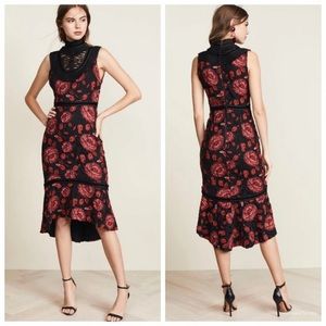 Alice+Olivia Floral Lace Midi Dress Size 2